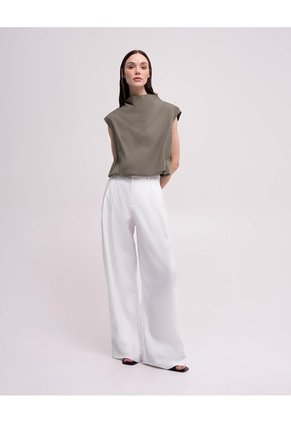 Blusa Globo Cuello Tortuga Café Mujer Cafe