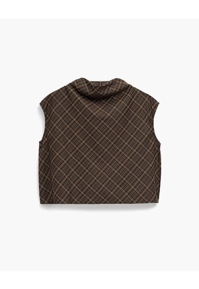 Blusa Rombos Sin Mangas Mujer Cafe