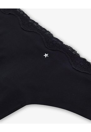 Panty Bikini En Punto Tiro Medio Negro Negro