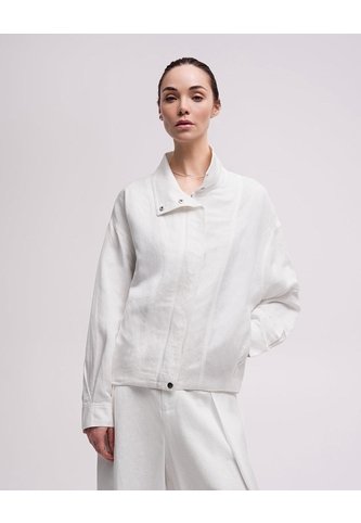 Chaqueta Oversize Cuello Alto Blanca Mujer Blanco PUNTO BLANCO