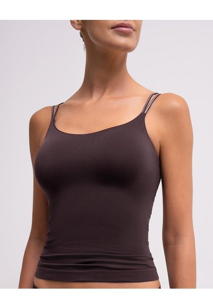 Camisilla Seamless Vinotinto Mujer Rojo