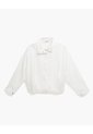 Chaqueta Oversize Cuello Alto Blanca Mujer Blanco de PUNTO BLANCO