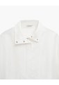 Chaqueta Oversize Cuello Alto Blanca Mujer Blanco de PUNTO BLANCO