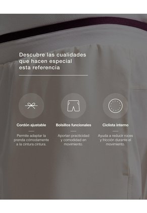 Pantaloneta Deportiva Ciclista Interno Habano Hombre Beige