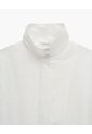 Chaqueta Oversize Cuello Alto Blanca Mujer Blanco de PUNTO BLANCO