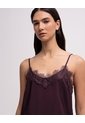 Blusa Con Encaje Vino Tinto Mujer Rojo de PUNTO BLANCO