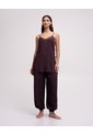 Blusa Con Encaje Vino Tinto Mujer Rojo de PUNTO BLANCO