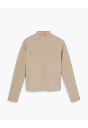 Suéter Regular Tejido De Punto Beige Mujer Beige