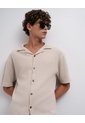 Camisa Manga Corta Regular Tejido De Punto Habana Hombre Beige de PUNTO BLANCO
