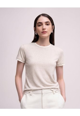 Camiseta Slim Tejido De Punto Habano Mujer Beige PUNTO BLANCO