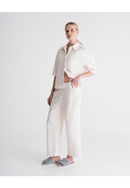 Camisa + Pantalón De Pijama Habano Mujer Beige