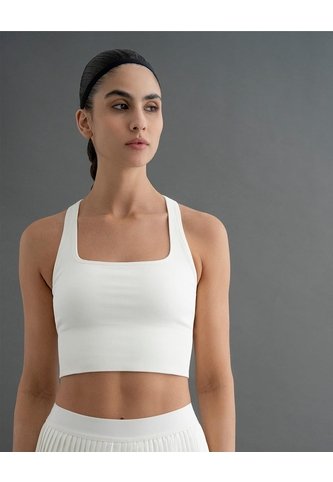 Crop Top Deportivo Soporte Alto Seamless Habano Beige PUNTO BLANCO