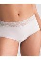 Panty Cachetero Clásico Microfibra Con Encaje Habano Beige de PUNTO BLANCO