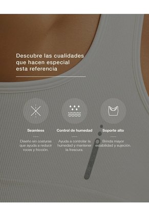 Crop Top Deportivo Soporte Alto Seamless Habano Beige