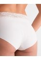 Panty Cachetero Clásico Microfibra Con Encaje Habano Beige de PUNTO BLANCO