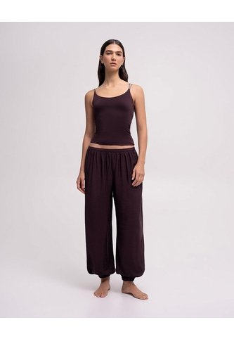 Pantalón Balloon Bota Resortada Tiro Alto Vinotinto Mujer Rojo PUNTO BLANCO