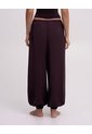 Pantalón Balloon Bota Resortada Tiro Alto Vinotinto Mujer Rojo de PUNTO BLANCO