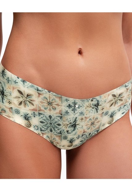 Panty Cachetero Microfibra Invisible Estampado Beige