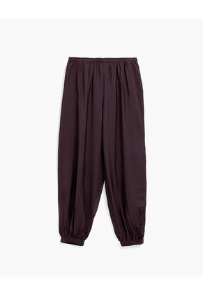 Pantalón Balloon Bota Resortada Tiro Alto Vinotinto Mujer Rojo