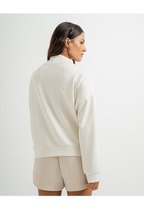 Buzo Confort Cuello Alto Tacto Suave Habano Mujer Beige
