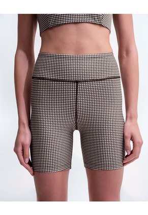 Short Deportivo Habano Estampado Mujer Beige