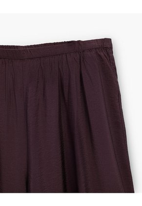 Pantalón Balloon Bota Resortada Tiro Alto Vinotinto Mujer Rojo