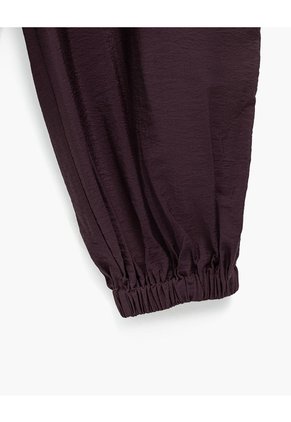 Pantalón Balloon Bota Resortada Tiro Alto Vinotinto Mujer Rojo