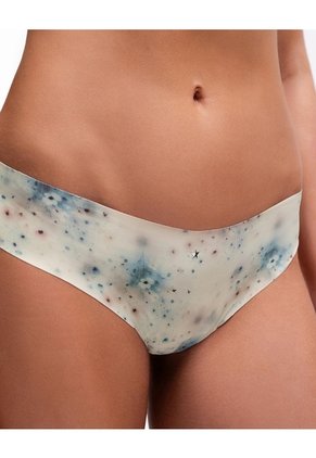 Panty Tipo Tanga Microfibra Invisible Estampado Beige