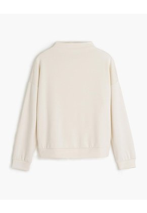 Buzo Confort Cuello Alto Tacto Suave Habano Mujer Beige