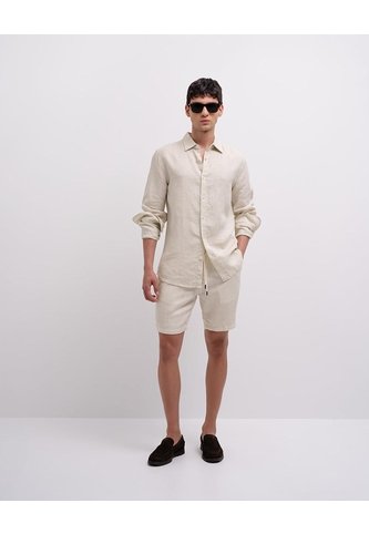 Bermuda Regular Lino Habano Hombre Beige PUNTO BLANCO