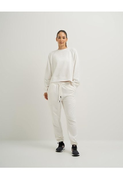 Jogger Tiro Medio Algodón Habano Mujer Beige