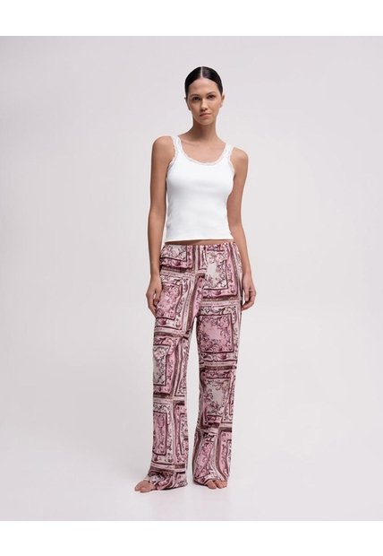 Pantalón De Pijama Estampado Mujer Rojo