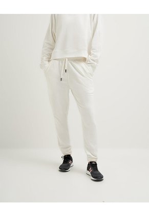 Jogger Tiro Medio Algodón Habano Mujer Beige