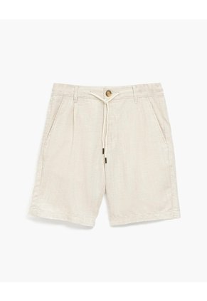 Bermuda Regular Lino Habano Hombre Beige