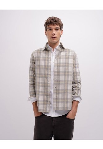 Camisa Manga Larga Regular Habano Hombre Beige PUNTO BLANCO