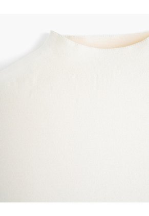 Suéter Regular Tejido De Punto Blanco Mujer Beige