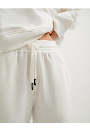 Jogger Tiro Medio Algodón Habano Mujer Beige