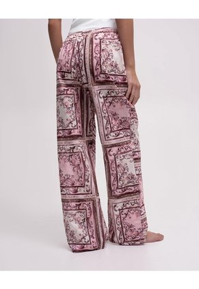 Pantalón De Pijama Estampado Mujer Rojo