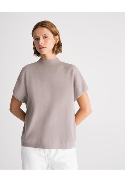Camiseta Regular Tejido De Punto Habana Mujer Beige