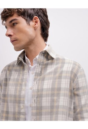 Camisa Manga Larga Regular Habano Hombre Beige
