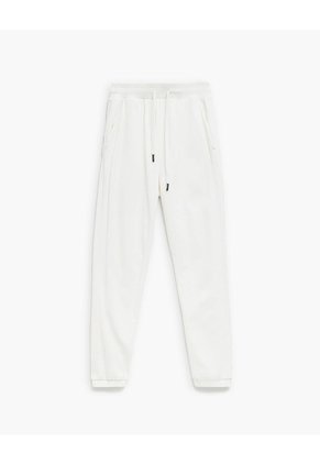 Jogger Tiro Medio Algodón Habano Mujer Beige