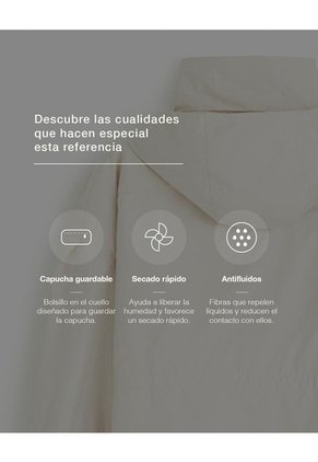 Chaqueta Rompevientos Oversize Habana Mujer Beige