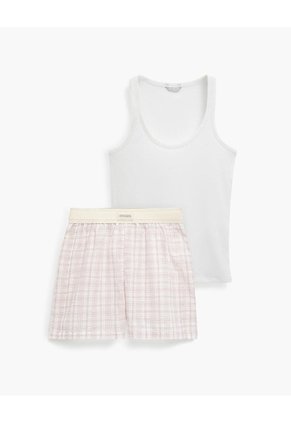 Camiseta + Short De Pijama Surtido Mujer Beige