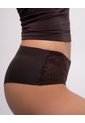 Panty Cachetero Microfibra Encaje Vinotinto Rojo de PUNTO BLANCO