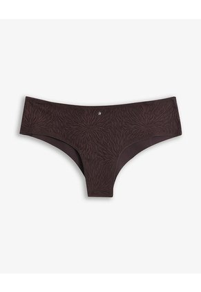 Panty Cachetero Microfibra Encaje Vinotinto Rojo