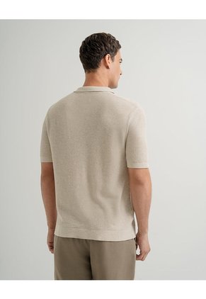 Polo Regular Tejido De Punto Algodón Habana Hombre Beige