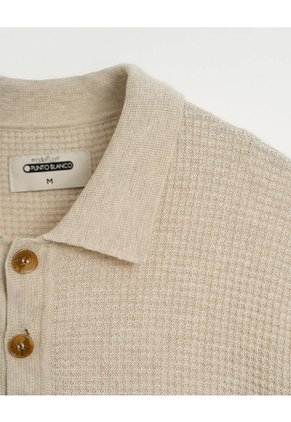 Polo Regular Tejido De Punto Algodón Habana Hombre Beige