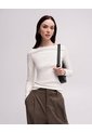 Camiseta Cuello Bandeja Manga Larga Habana Mujer Beige de PUNTO BLANCO