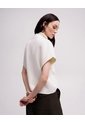 Chaleco Oversize Cuello Alto Habano Mujer Beige de PUNTO BLANCO