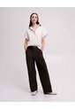 Chaleco Oversize Cuello Alto Habano Mujer Beige de PUNTO BLANCO